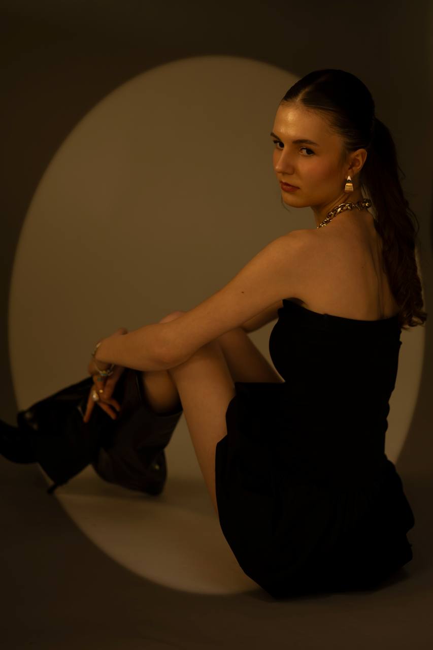 Black and white romantic portrait