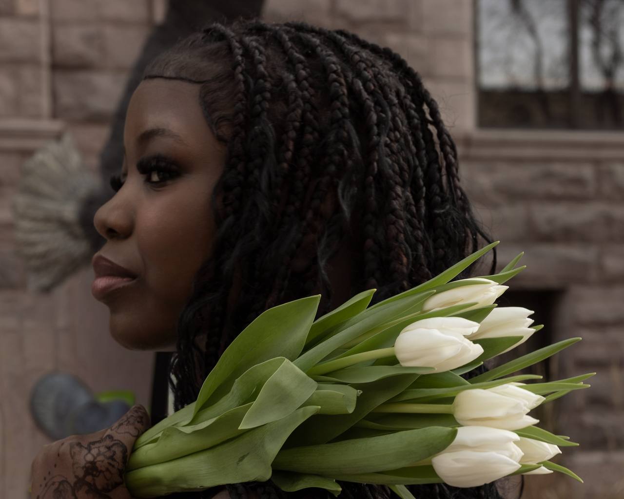 Wedding couple in motion